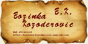 Božinka Kozoderović vizit kartica